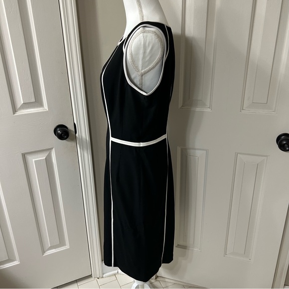 White House Black Market Black Dress with White Accents - Picture 3 of 7